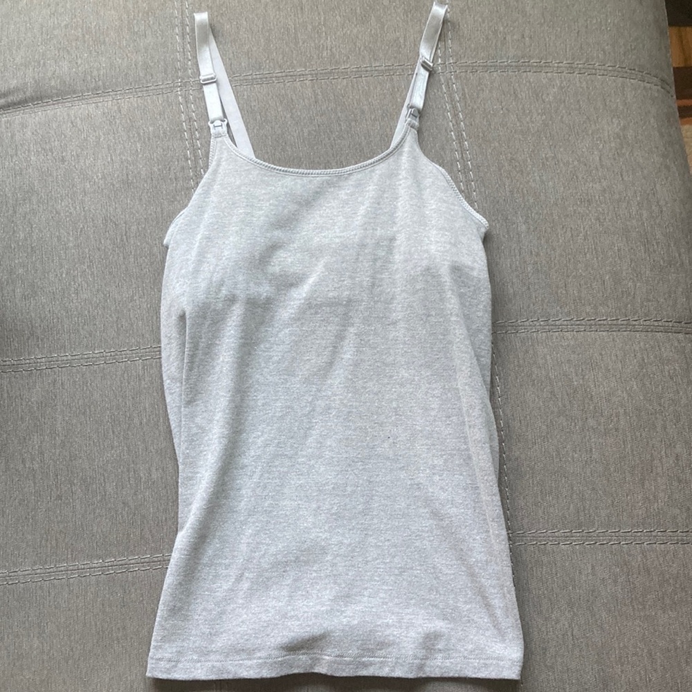 NWOT A:Glow Maternity Gray Small Nursing Tank Top